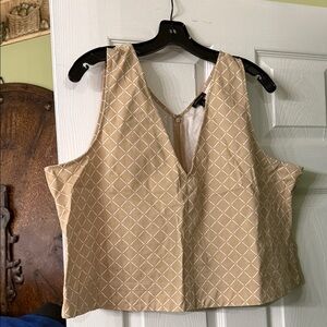 Ann Taylor Beige Sleeveless Cotton Blouse